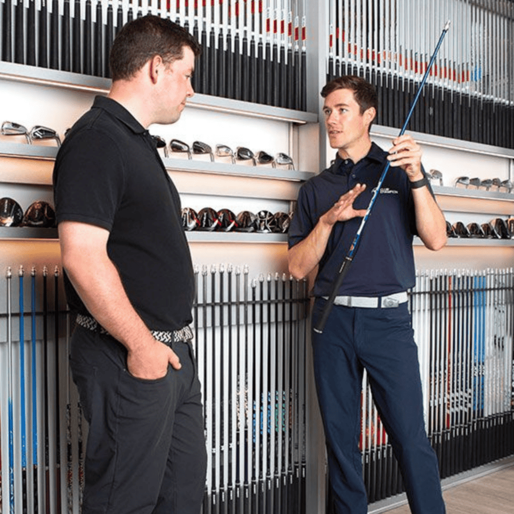 A customer receives a club fitting reccomendation