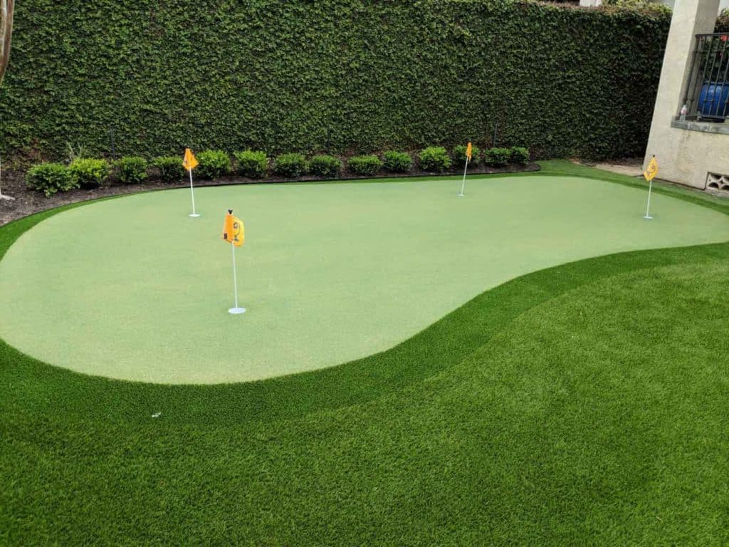 Make sure you are regularly sweeping and cleaning your backyard golf green