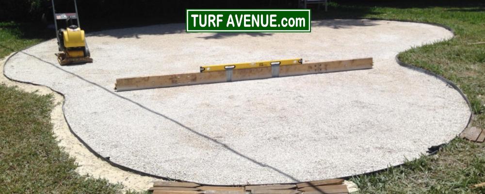 Make sure to level the surface of your DIY backyard putting green.
